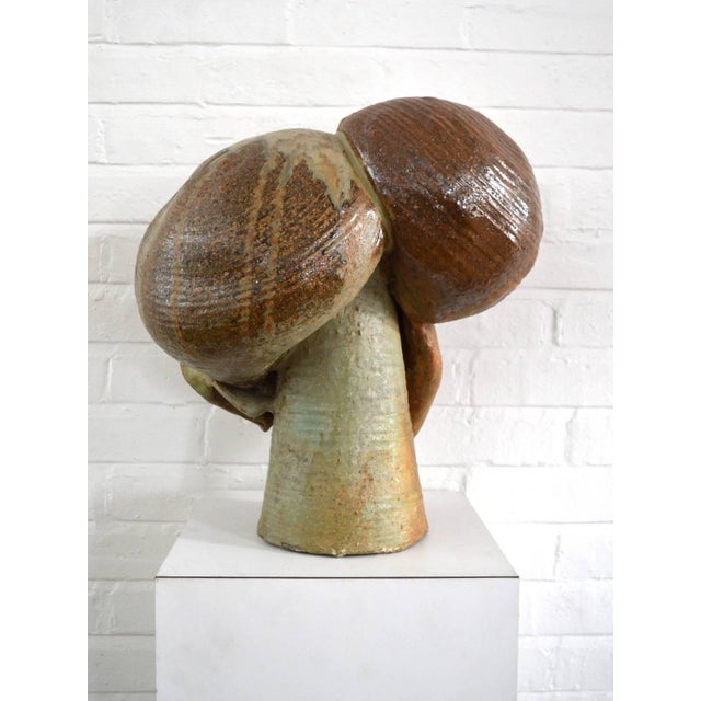 Brown Abstract Stoneware Sculpture For Sale - Image 8 of 8