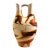 Large Vintage Nemadji Pottery Wedding Vase - Orange and Brown Matte Swirl Glaze For Sale