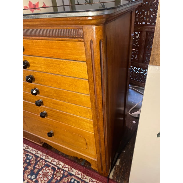 American Antique Hardwood and Metal Medical Cabinet Chest With 14 Drawers For Sale - Image 3 of 13