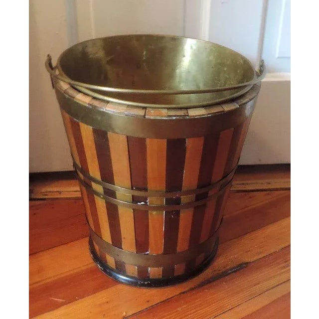 19th Century English Regency Peat Bucket with Brass Liner For Sale - Image 4 of 11