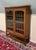 Antique English Bookcase Cabinet Double Door Leaded Wavy Glass Oak c.1930s For Sale - Image 14 of 18