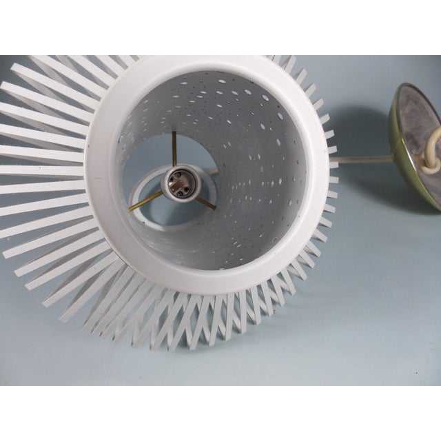 White Mid-Century Modernist Hanging Light Attributed to Ernest IGL For Sale - Image 8 of 9