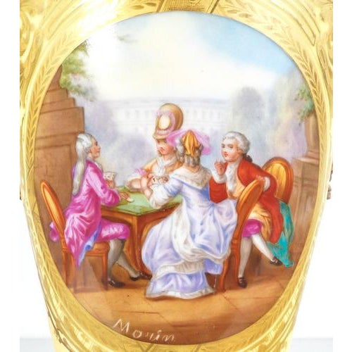 Hand-Painted Vases with Bronzes from Sèvres, 1800s, Set of 2 For Sale - Image 17 of 18