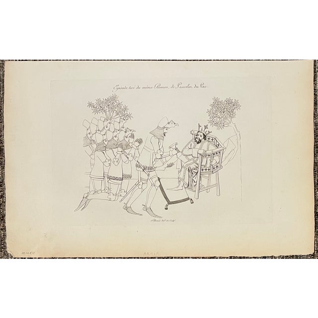 19 the century engraving of Lancelot du Lac illustrating armor of the period.