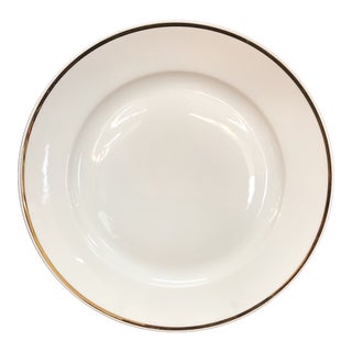 Single Italian Round Platter / Charger White With Gilt Rim Richard Ginori For Sale