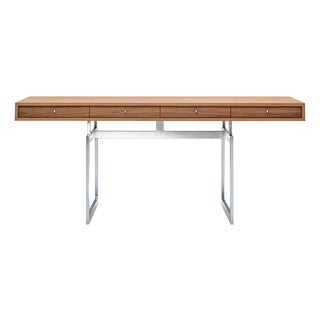 Stainless Steel and Walnut Office Desk by Bodil Kjaer for Karakter For Sale