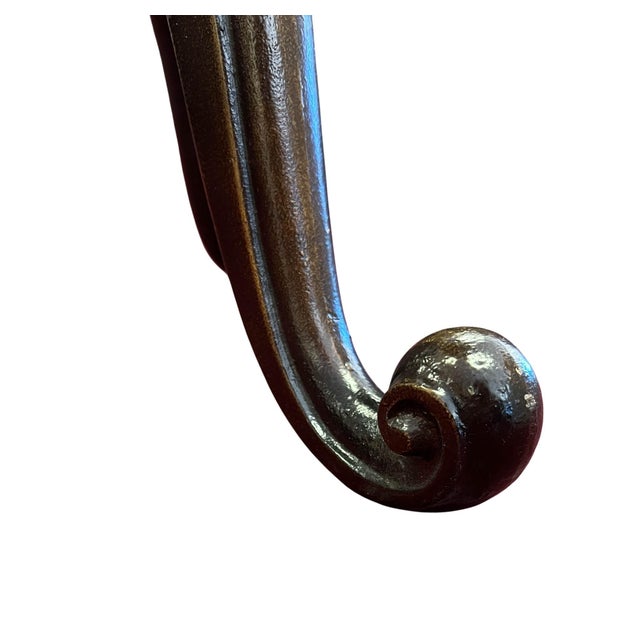 Set of Three Regency-Style Cast Iron Pedestal Tables With Black Stone Tops For Sale - Image 14 of 15