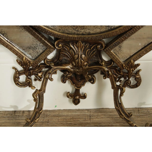 Metal Brass Renaissance Style Girandole Mirror For Sale - Image 7 of 13
