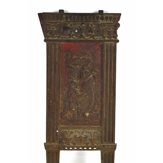 1920’s Art Deco Cast Iron Movie Theater Seat End BasRelief Musicians