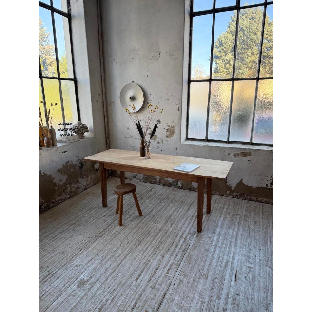 Pine and Oak Farmhouse Table, 1950s For Sale - Image 4 of 18