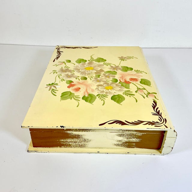 1950s Italian Boho Chic Hand-Painted Flora Flatware Silverware Storage Box. For Sale - Image 12 of 15