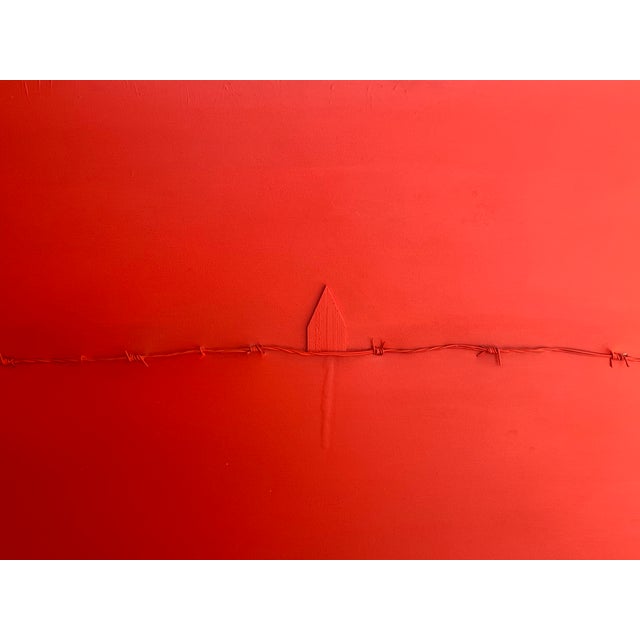 Contemporary ArpVerdeacqua, RED, Acrylic on Canvas For Sale - Image 3 of 9