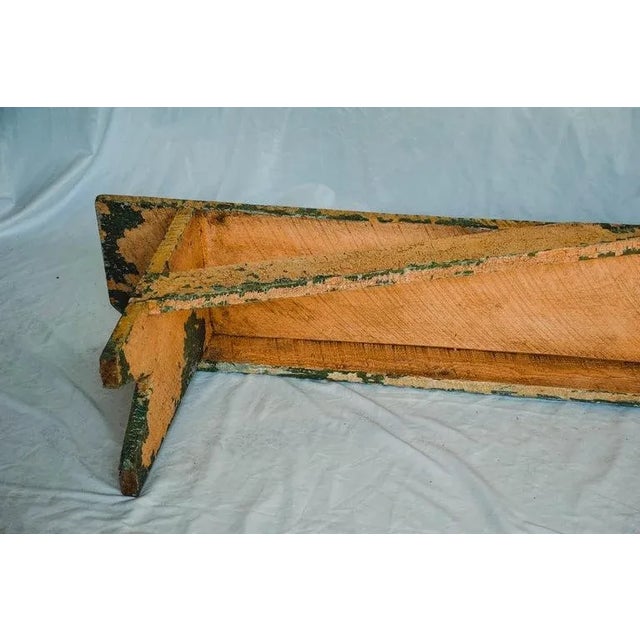 Early 21st Century Rustic Painted Bench For Sale - Image 5 of 12