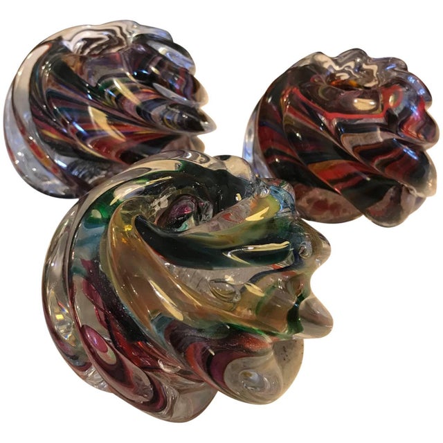 Murano Glass Votive Candle Holders Set of Three Chairish