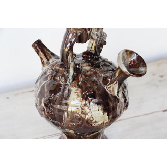 Antique Portuguese Palissy Ware Majolica Water Jug For Sale - Image 10 of 13