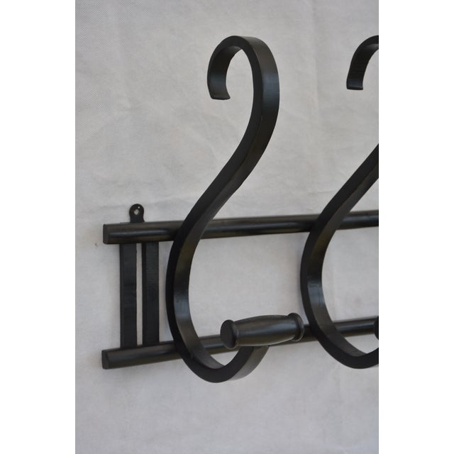 Vintage Ebonised Bentwood Coat Rack Coat Hooks, 1940 For Sale - Image 4 of 15