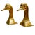 A pair of large scale mid-century solid brass Mallard duck head bookends by Sarreid Spain. These are significant pieces,...