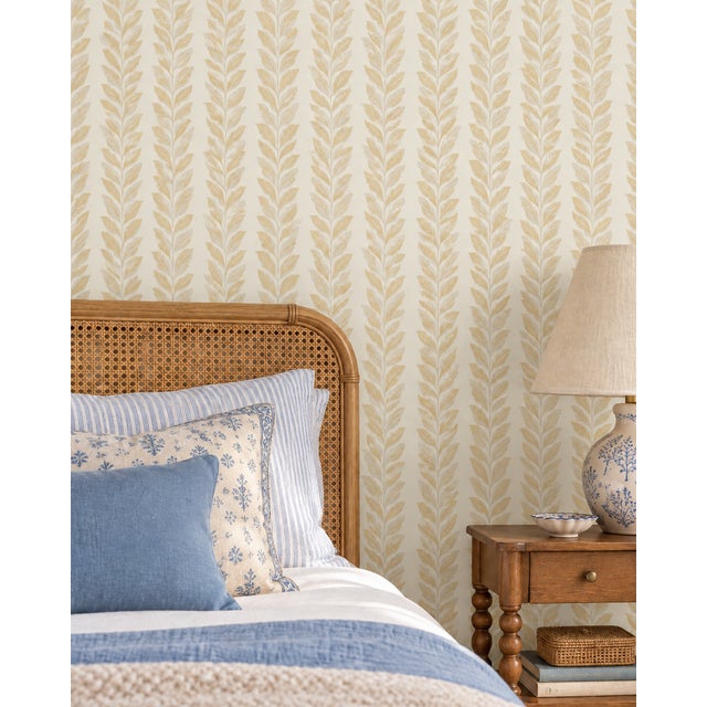 Bring a burst of joy to your walls with our Garden Leaf Stripe Wallpaper, a classic stripe reimagined with hand-painted...