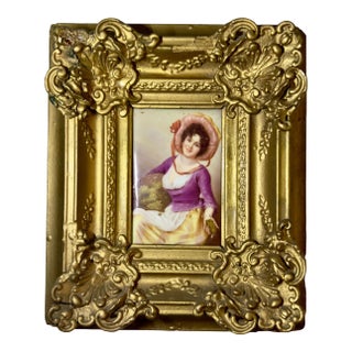 Antique German Porcelain Portrait For Sale