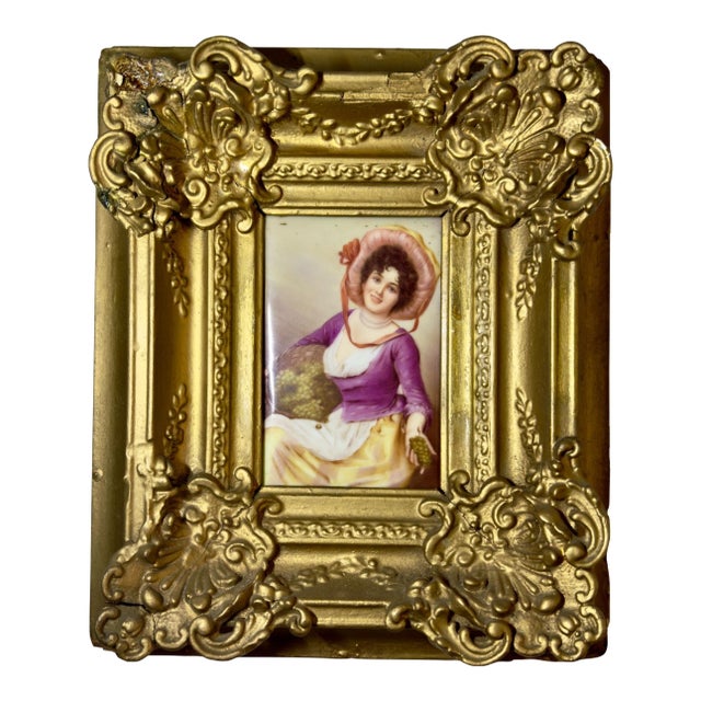 Antique German Porcelain Portrait For Sale
