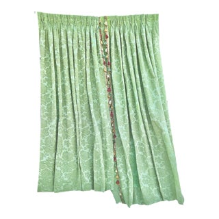 Pistachio Draperies + Tiebacks- 4 Pieces For Sale