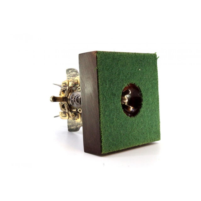 Pre-Columbian Style Zapotec Silver Urn with Applications and Figure on Wooden Base with Monogram For Sale - Image 4 of 11