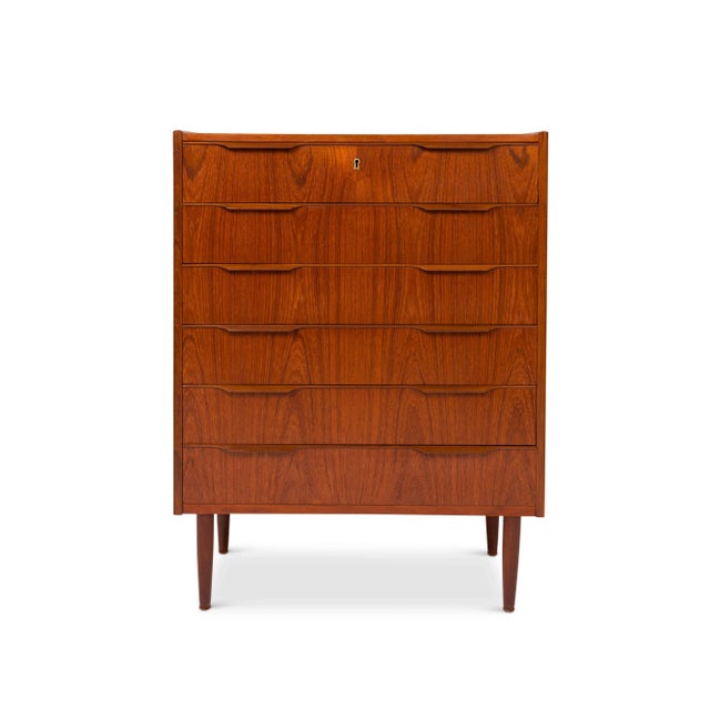 Vintage 1960s Mid-Century Teak Tallboy Dresser For Sale - Image 9 of 9