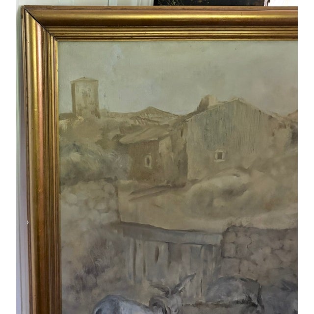 Early 20th Century Large Spanish Oil on Canvas - Tres Burros, Signed and Dated For Sale - Image 5 of 13