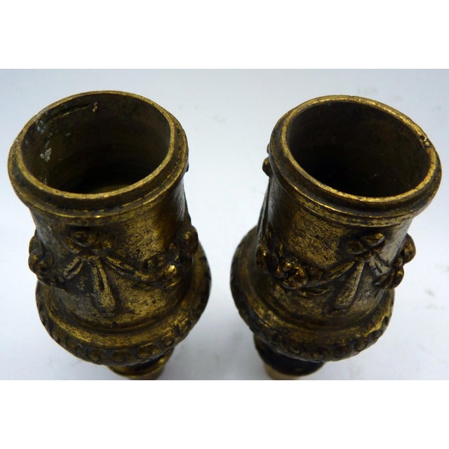 Shabby Chic Antique French Louis XVI Style Gilt Bronze Lamp Finials - a Pair For Sale - Image 3 of 5