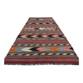 Mid 20th Century Anatolian Turkish Kilim Rug-6′8″ × 13′3″ For Sale
