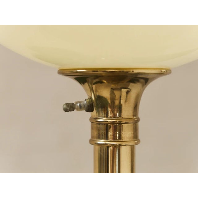 Vintage Torchiere Brass Floor Lamp For Sale In Los Angeles - Image 6 of 8