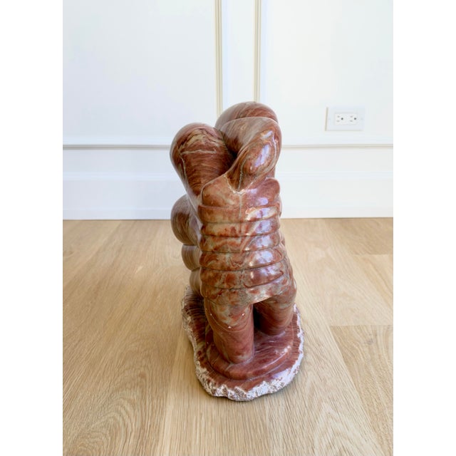 1990s Kay Hofmann Signed Hand-Carved Spanish Alabaster “Butterfly Woman” Abstract Sculpture For Sale - Image 11 of 11