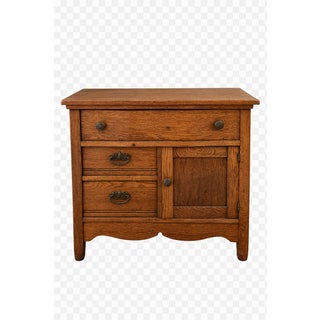 Antique Victorian Oak Washstand / Commode — Circa 1890s** For Sale