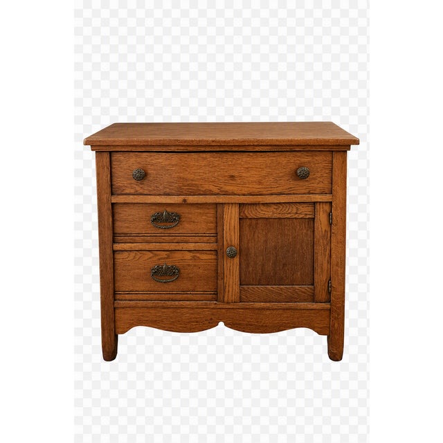 Antique Victorian Oak Washstand / Commode — Circa 1890s** For Sale