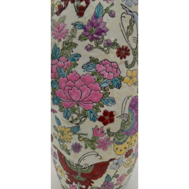 Mid Century Chinese Mille Fleurs Porcelain Vase For Sale - Image 14 of 16