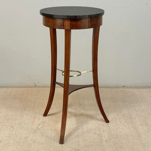 Wood French Directoire Mahogany Black Marble Guéridon ~ End Table For Sale - Image 7 of 18