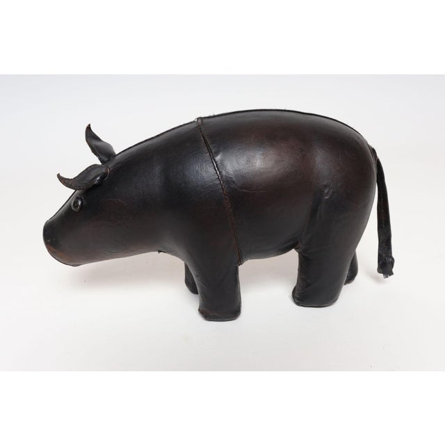 Mid-Century Modern Petite Vintage Hand-Dyed Leather Pig After Dmitiri Omersa For Sale - Image 3 of 18