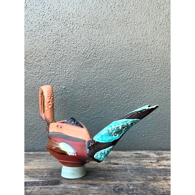 This striking original studio pottery vessel is a masterclass in abstract form and texture, blending sculptural artistry...