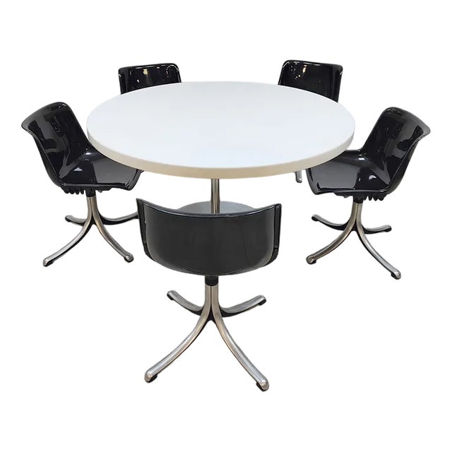 Mid-Century Dining Set by Osvaldo Borsani for Tecno, 1970s, Set of 6 For Sale