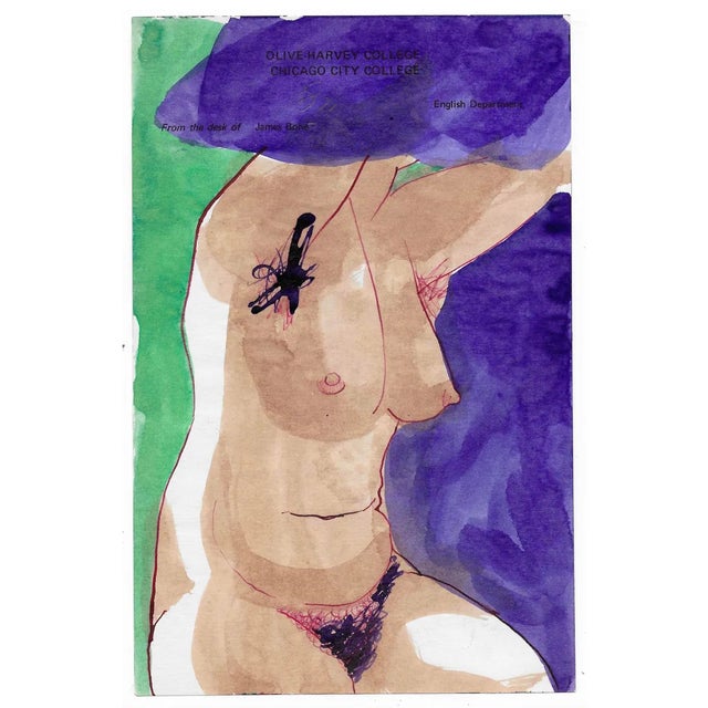 Figurative 1970s James Bone Female Nude Watercolor For Sale - Image 3 of 3