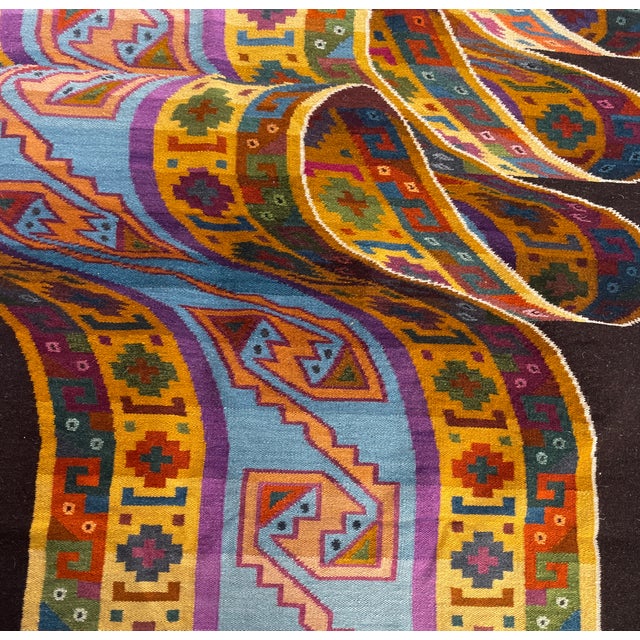 Textile 1970s Eddie Sulca Peruvian Woven Abstract Tapestry For Sale - Image 7 of 12