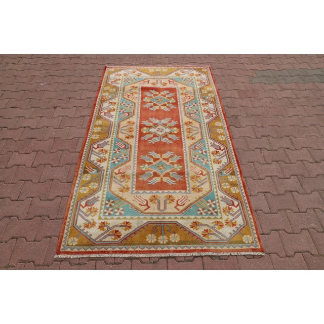 1970s Boho Style Handmade Cream Milas Area Rug For Sale - Image 12 of 12