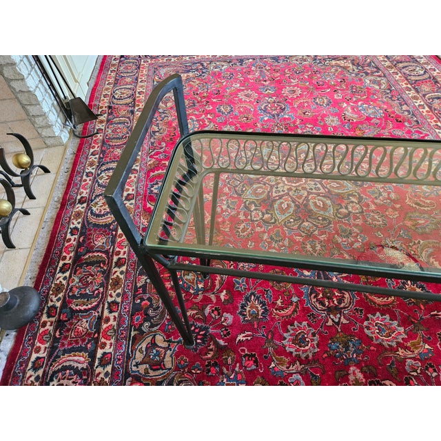 Metal 1950s MCM Santorini Wrought Iron Ribbon Style Console Table For Sale - Image 7 of 8