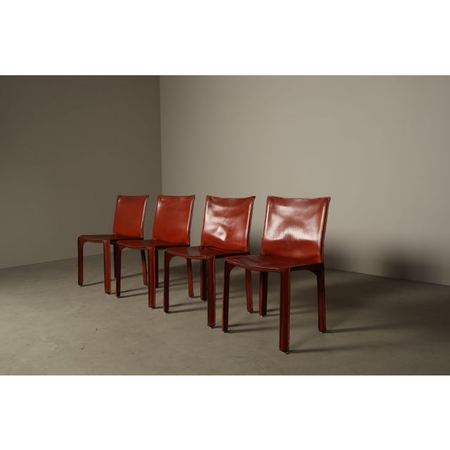 Vintage Cab 412 Dining Chairs by Mario Bellini for Cassina, 1970s, Set of 4 For Sale - Image 16 of 16