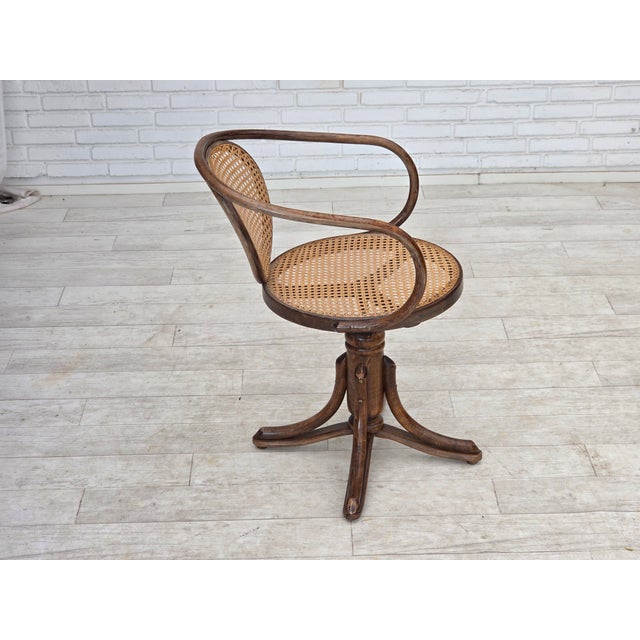 Swivel Armchair in Bentwood and Furniture Mesh, 1950s For Sale - Image 12 of 18