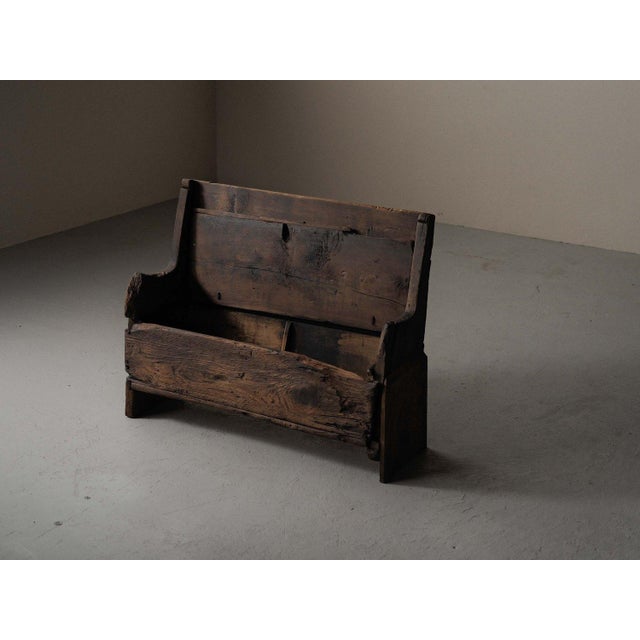 Alpine Folk Art Larch Storage Bench, Piedmont, Italy, Late 18th Century For Sale - Image 6 of 16