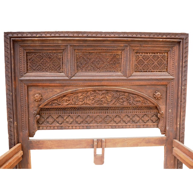 Vintage Double Bed, Swat-Tal, Pakistan For Sale - Image 6 of 17