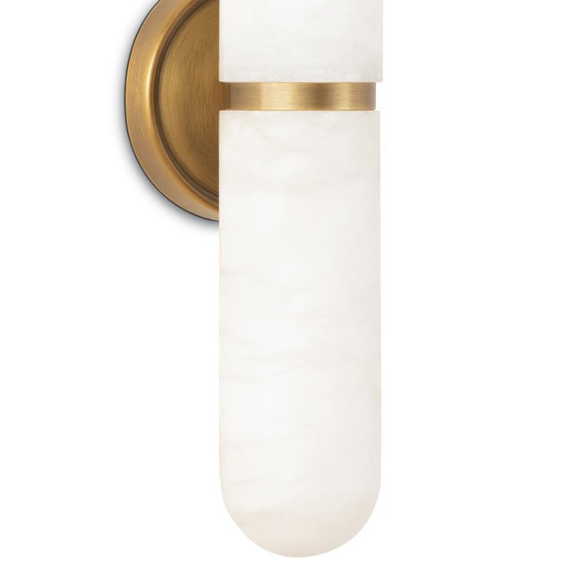 Regina Andrew Salon Alabaster Sconce Large, Natural Brass For Sale In Detroit - Image 6 of 8