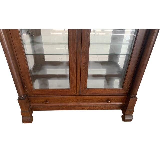 Wood 1970s Mahogany Wood and Glass Display Cabinet / Vitrine For Sale - Image 7 of 10