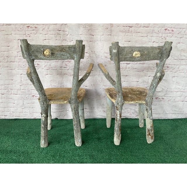Set of Four Faux Bois Garden Chairs For Sale - Image 9 of 14